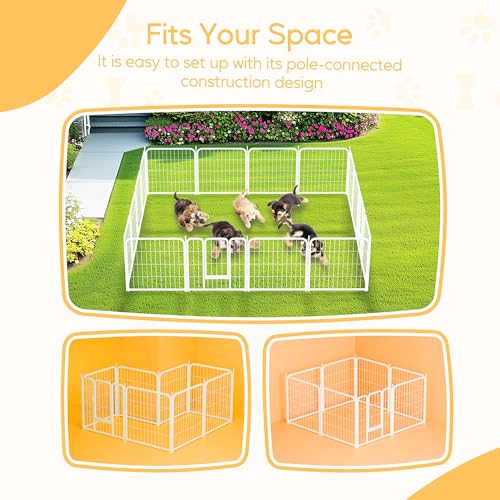 HealSmart Dog Playpen Indoor, Puppy Playpen Indoor for Yard, Camping, Heavy Duty Dog Pen for Puppies/Small Dogs