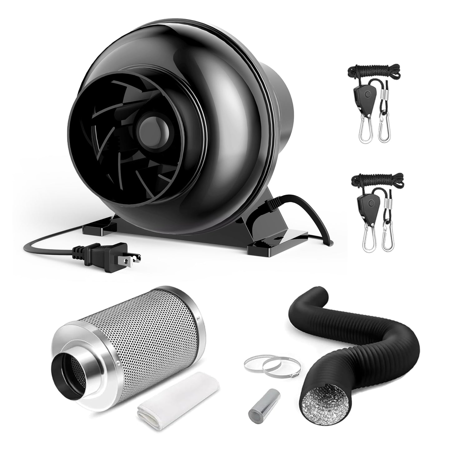 InfiniPower 4 Inch 195 CFM Inline Ventilation Equipment for Grow Tent, Greenhouse, Kitchen