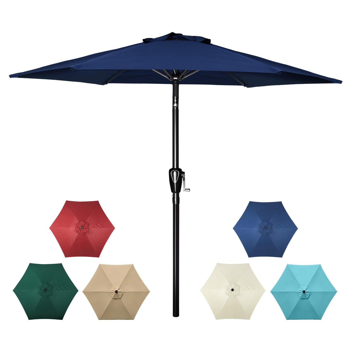 InfiniPower Outdoor Patio Umbrella Table Umbrellas with Push Button Tilt/Crank, UV Protection Waterproof for Garden Deck Backyard Pool,