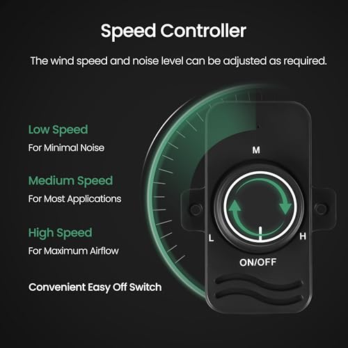 iPower Inline Duct Booster Fan with Speed Controller
