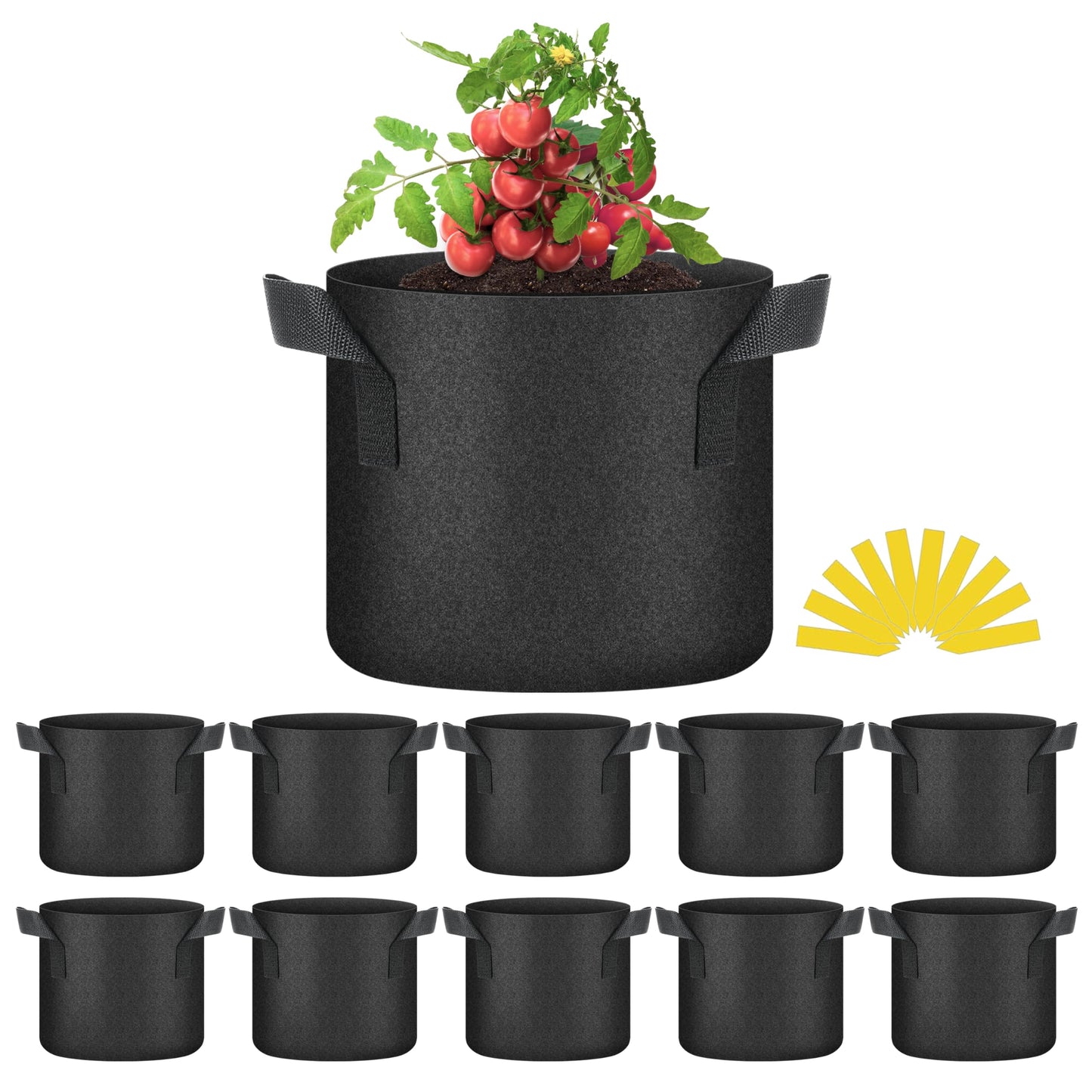 YSSOA Nonwoven Fabric Plant Pots with Handles,