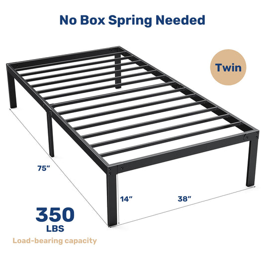 YSSOA Bed Frame, Space Under The Bed Heavy Duty Frame Bed