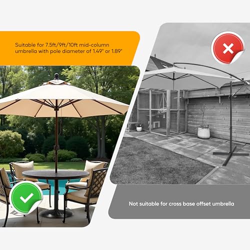 HealSmart Heavy Duty Round Stand Market Umbrella Base Holder for Patio, Outdoor, Deck, Lawn, Garden, Poolside, Bronze