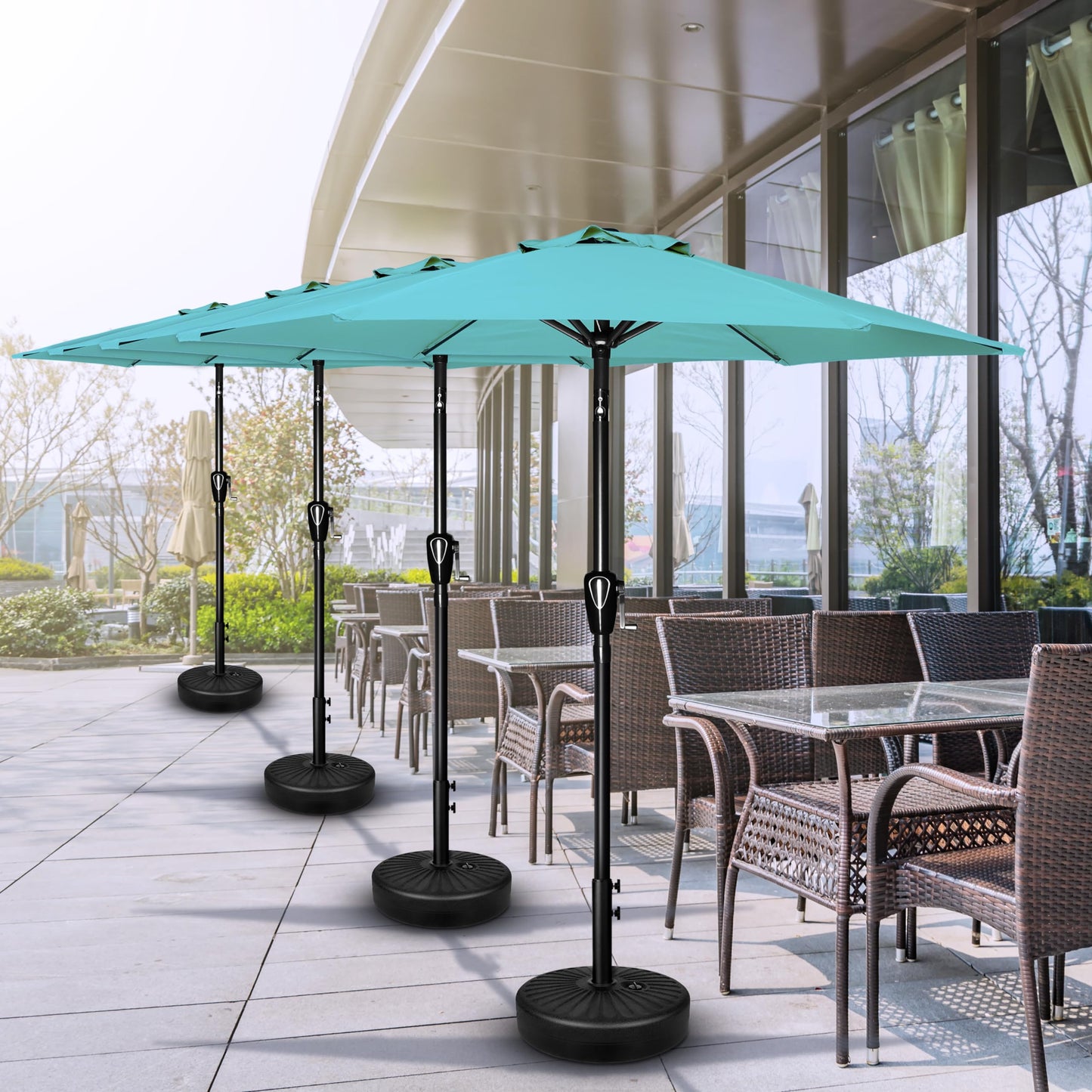 Simple Deluxe Patio Umbrella Outdoor Table Market Yard Umbrella with Push Button