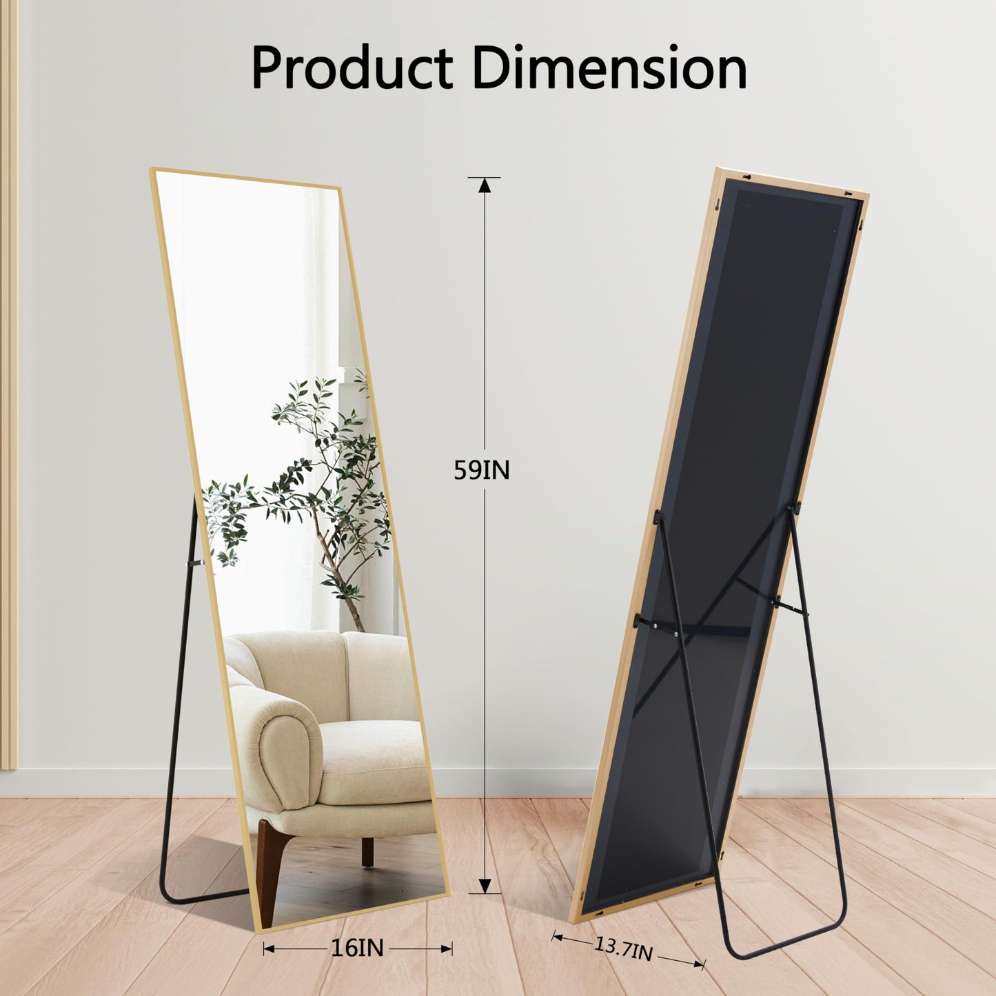 Simple Deluxe Arched Wall Mirror Full Length