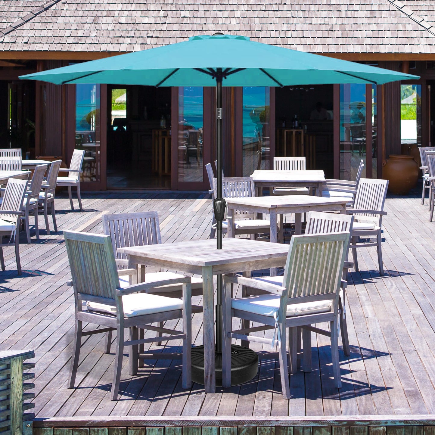 InfiniPower Outdoor Patio Umbrella Table Umbrellas with Push Button Tilt/Crank, UV Protection Waterproof for Garden Deck Backyard Pool,