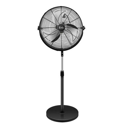 Simple Deluxe 16" Pedestal Fan for Bedroom, 75° Oscillating Standing Floor Fan with 3 Speeds, Powerful 20ft/s Airflow, Adjustable Height & Tilt, Remote Control, for Home & Office Group