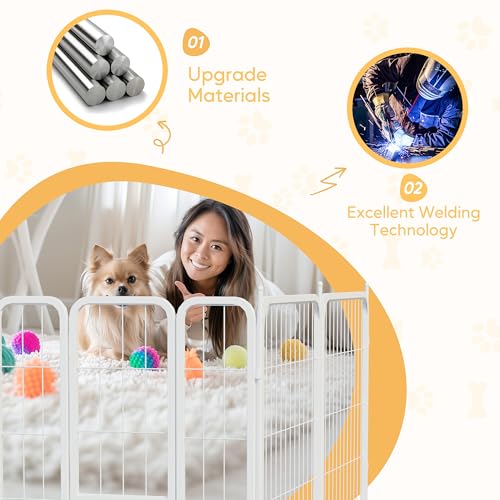 HealSmart Dog Playpen Indoor, Puppy Playpen Indoor for Yard, Camping, Heavy Duty Dog Pen for Puppies/Small Dogs