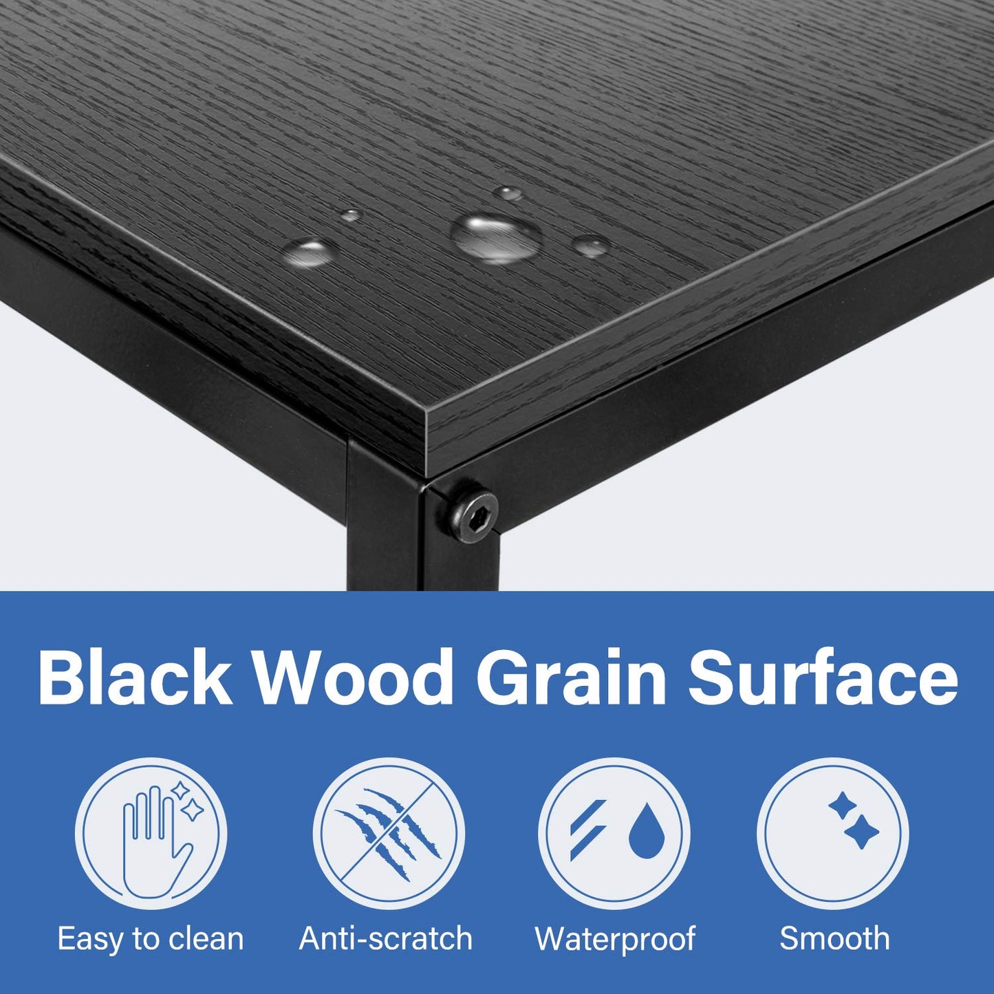 C Shaped Sofa Side End Table with Hardwood Surface, for Eating, Working and Writing in Living Room, Bedroom, Couch & Small Spaces
