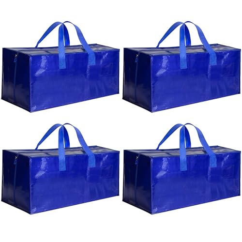 YSSOA Extra Large Moving Bags with Carrying Handles & Zippers, Moving Supplies with lids, Fold Flat, Moving and Storing