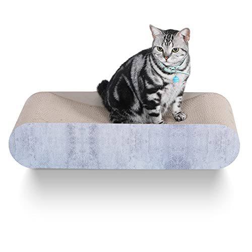 2 in 1 Cat Scratcher Cardboard Lounge Bed, Cat Scratching Pad, Durable Board Pads Prevents Furniture Damage,Large