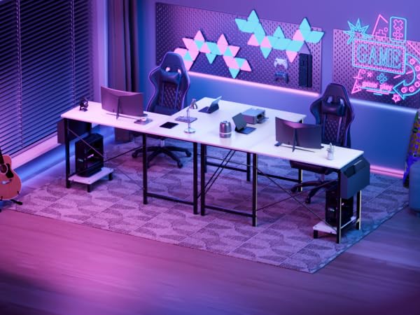 Miibox 50" L Shaped Gaming Desk with Reversible Corner - Home Office Computer Desk with Wood Top, Metal Frame, CPU Stand & Storage Bag for Small Space, Gaming Room