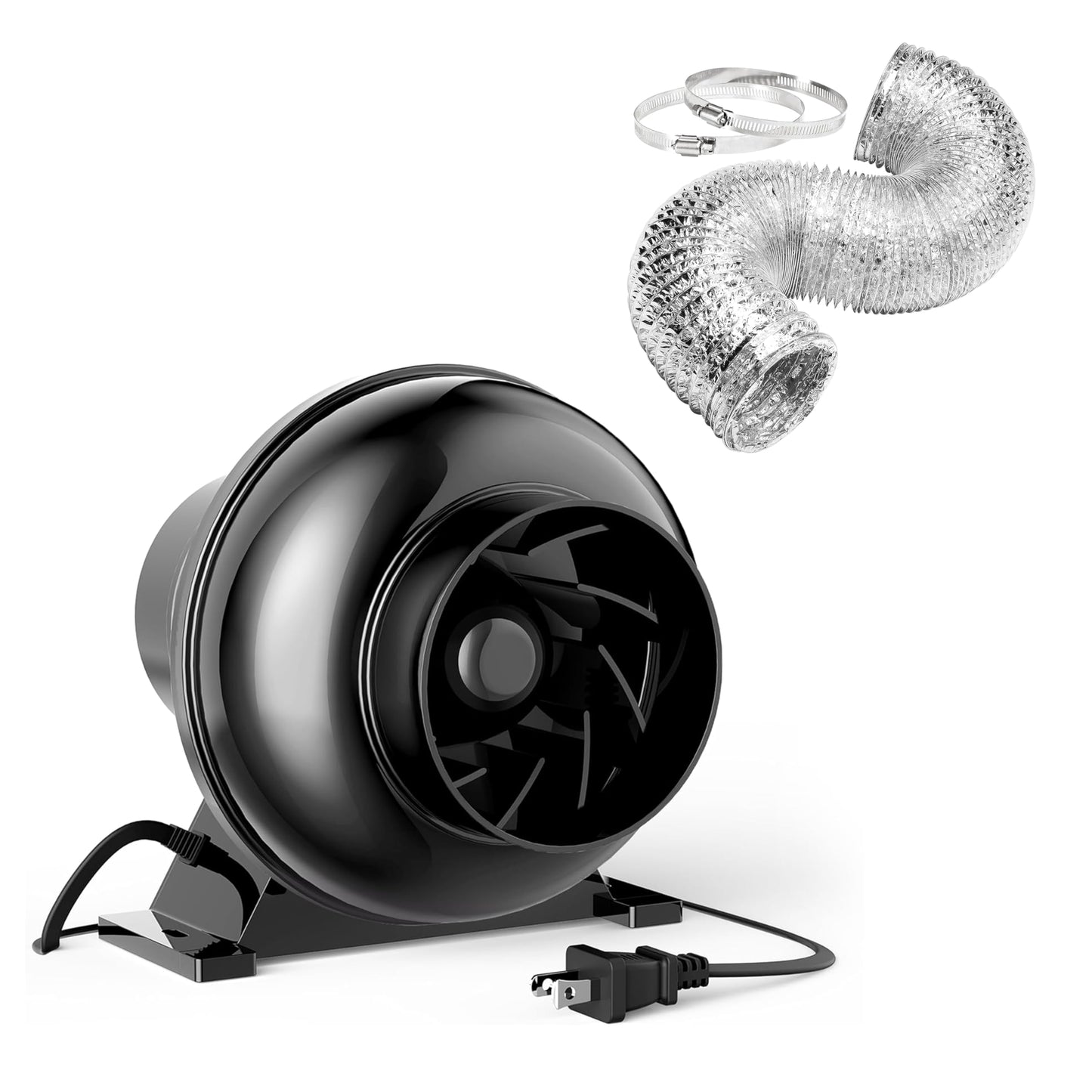 iPower 195 CFM Inline Fan, Upgrade Air Carbon Filter, 8 Feet Ducting Speed Controller Rope Hanger and Temperature Humidity Monitor Kits