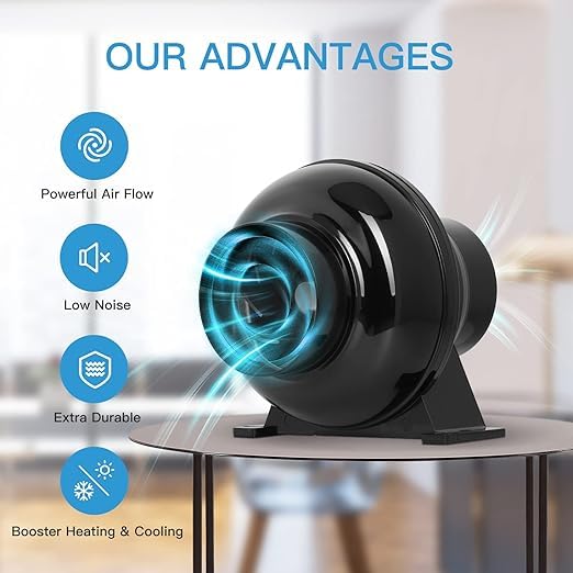 iPower Ventilation Inline Fan, 8 Feet Ducting, Variable Speed Controller, Temperature Humidity App Control via WiFi, Carbon Filter, HVAC for Grow Tent Ventilation