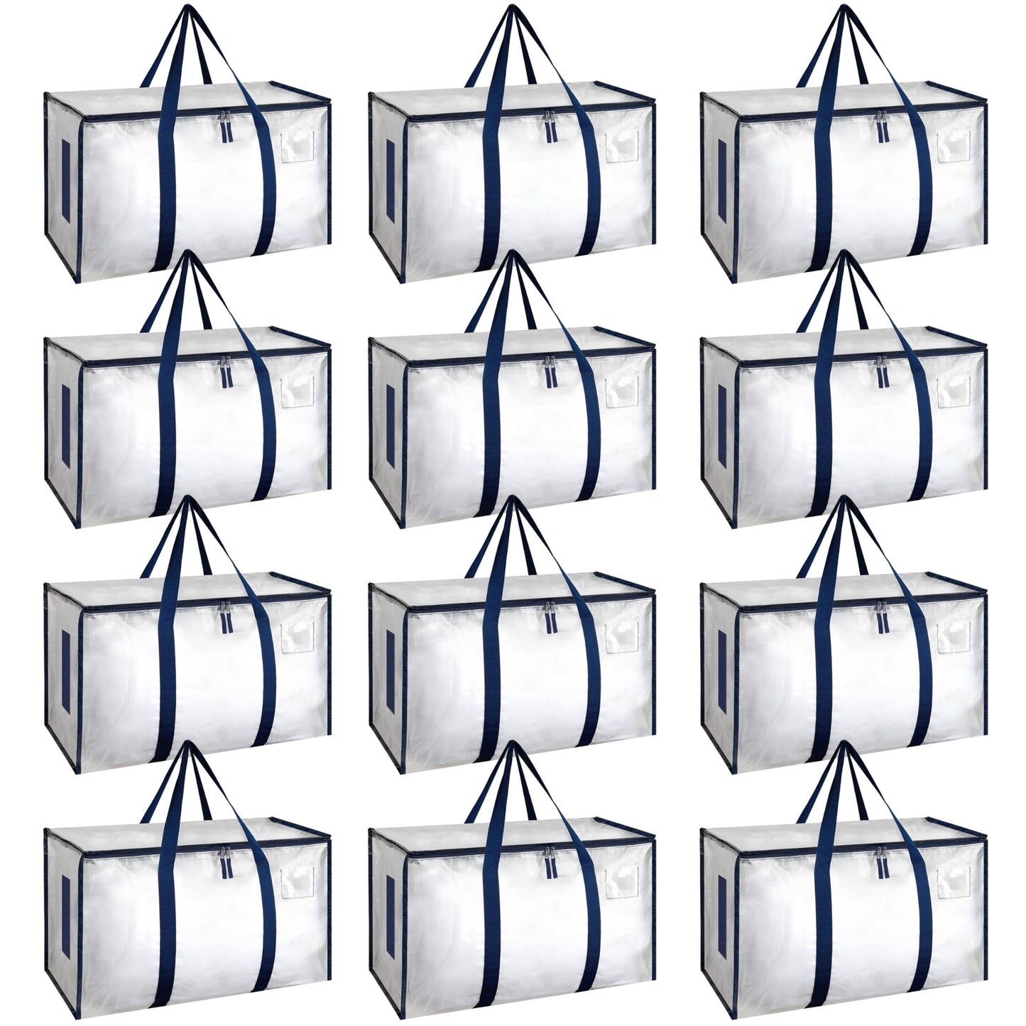 YSSOA Extra Large Moving Bags with Carrying Handles & Zippers, Moving Supplies with lids, Fold Flat, Moving and Storing