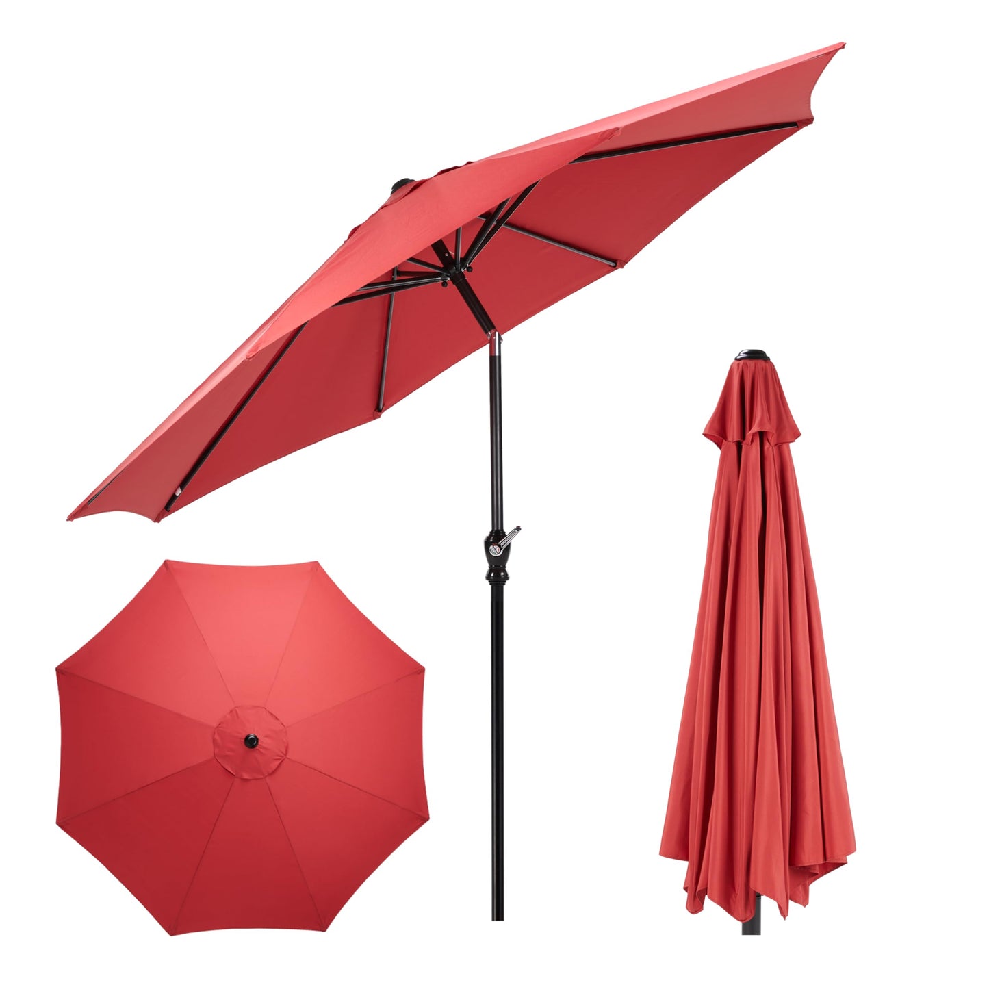 InfiniPower Outdoor Patio Umbrella Table Umbrellas with Push Button Tilt/Crank, UV Protection Waterproof for Garden Deck Backyard Pool,