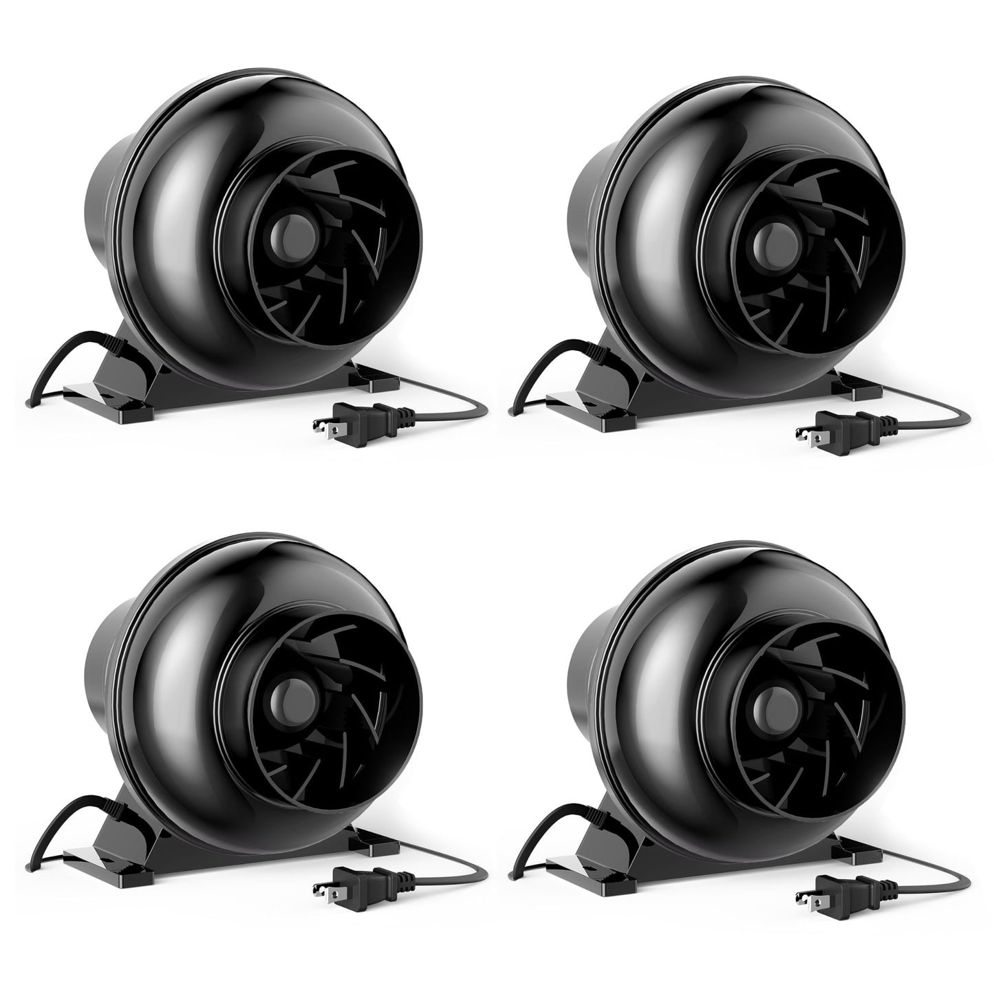 HealSmart 4 Inch Inline Duct Fan, 195 CFM Ventilation Fan, Exhaust HVAC Vent Blower for Hydroponics, Grow Tents, Basements, Attics