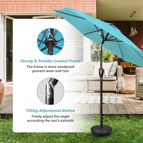 YSSOA Patio Umbrella Outdoor Table Market Yard Umbrella with 6 Sturdy Ribs