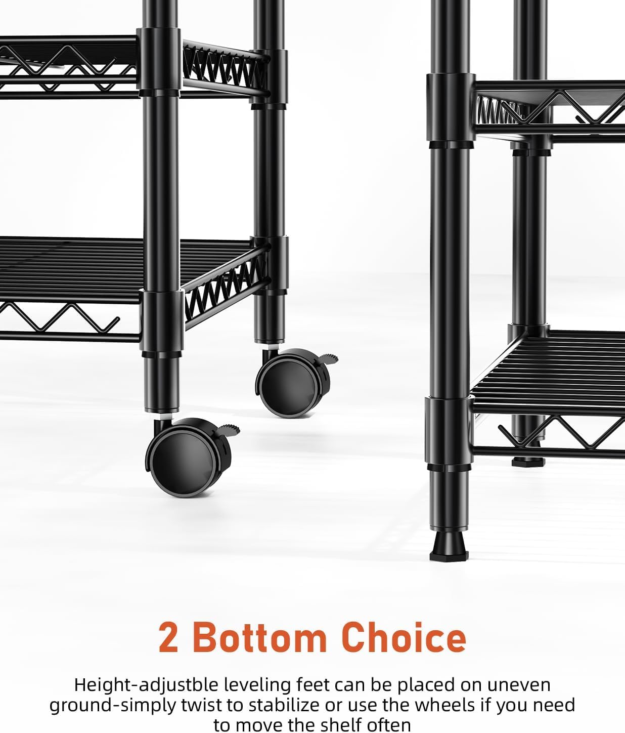 Simple Deluxe Heavy Duty 4-Shelf Storage Shelving Unit, 36" D x 14" W x 55.91" H Steel Organizer Wire Rack 1000Lb Capacity, Black