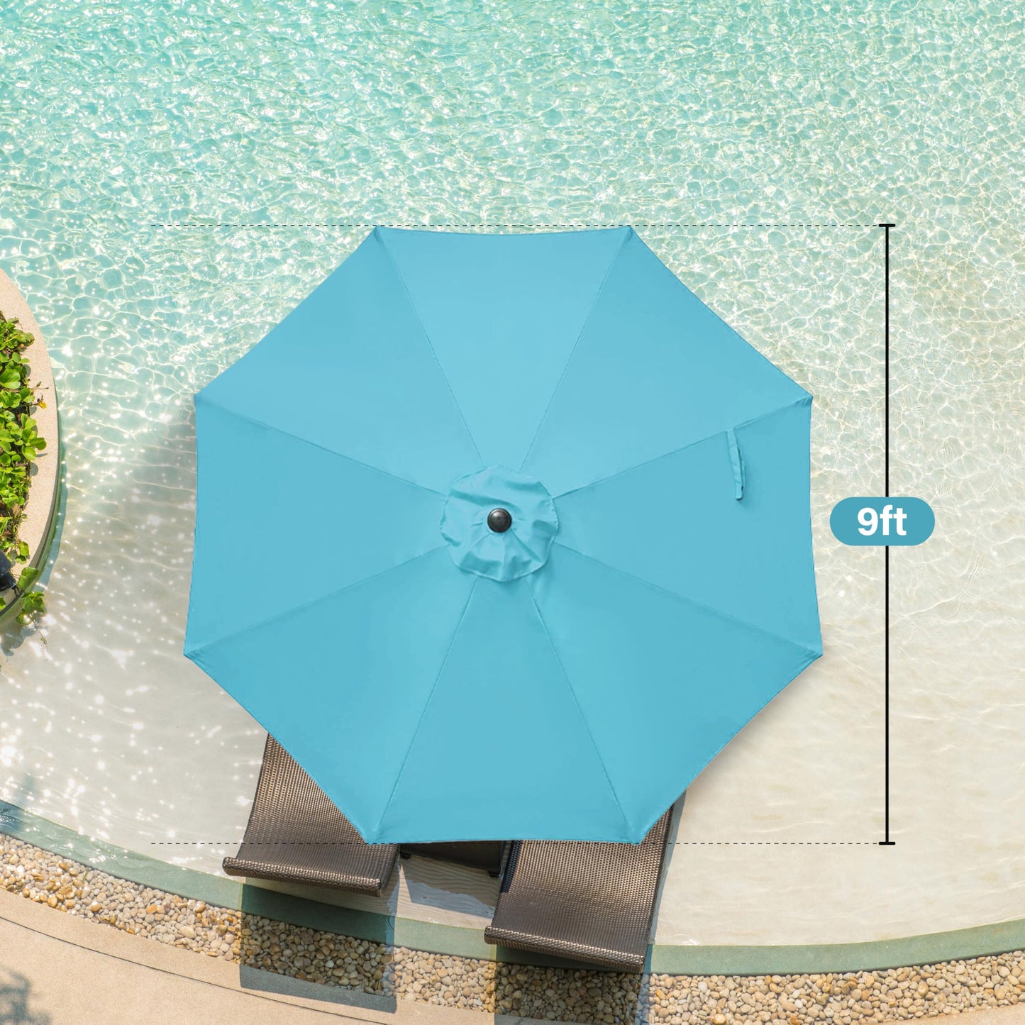 InfiniPower Outdoor Patio Umbrella Table Umbrellas with Push Button Tilt/Crank, UV Protection Waterproof for Garden Deck Backyard Pool,