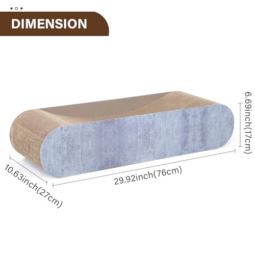 2 in 1 Cat Scratcher Cardboard Lounge Bed, Cat Scratching Pad, Durable Board Pads Prevents Furniture Damage,Large