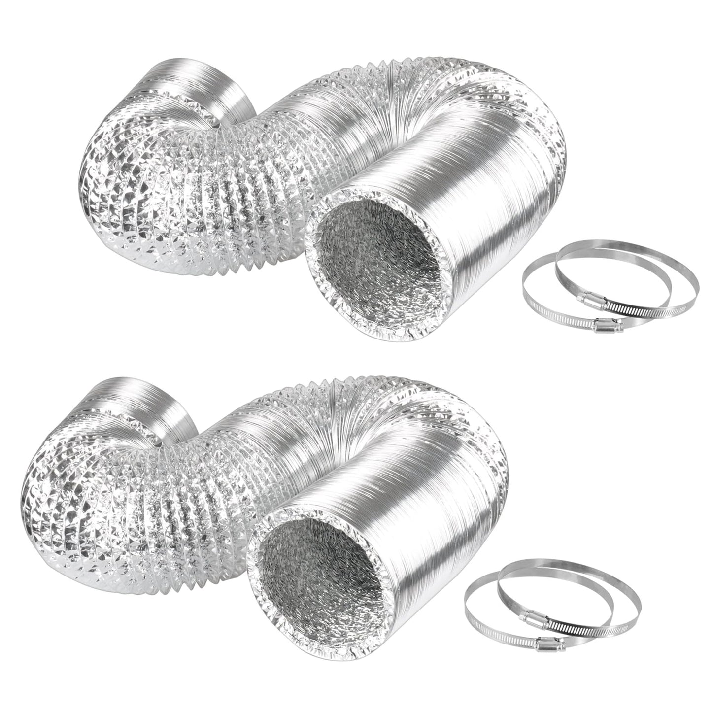 HealSmart Exhaust Inline Duct Fan Vent Booster Blower and Non-Insulated Flex Air Aluminum Foil Ducting for Indoor Grow Tent Hydroponics Ventilation