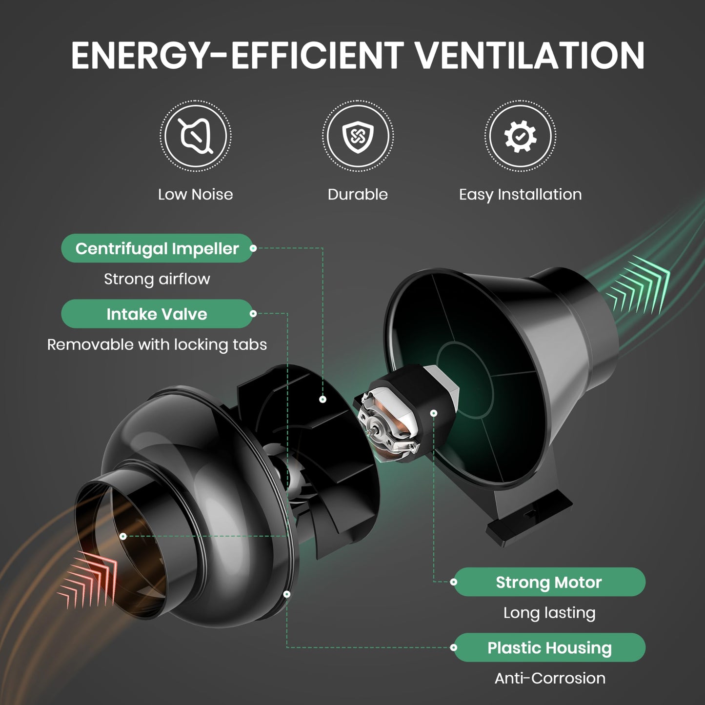 HealSmart Inline Duct Fan