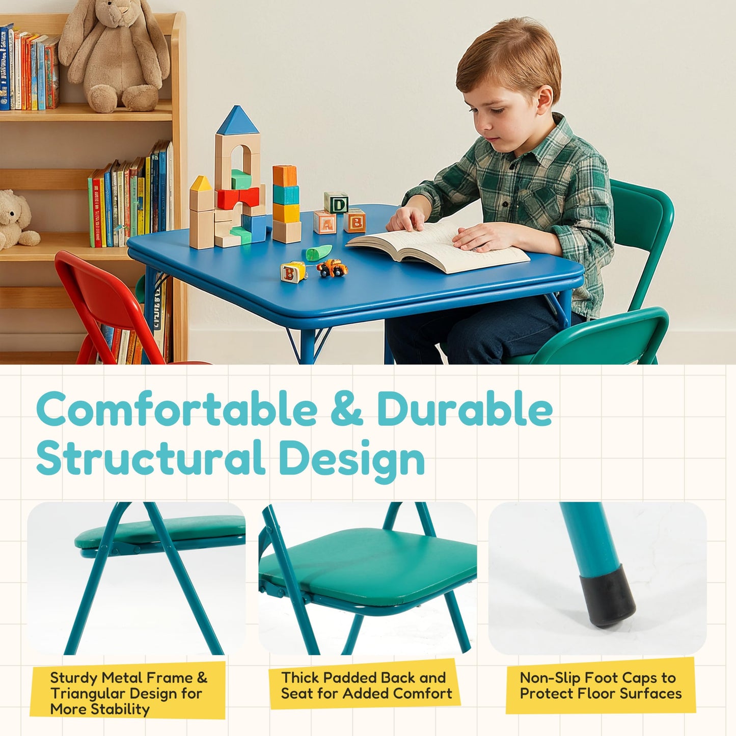 YSSOA 2 Pack Folding Chairs with Padded Vinyl Cushion Seats Commercial Event Seat