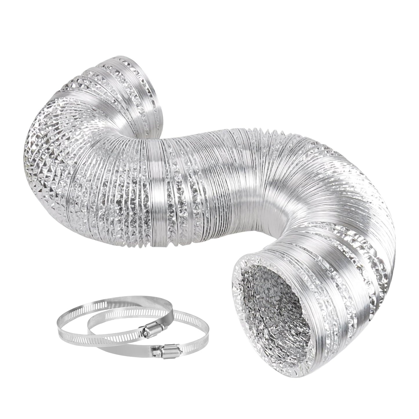 HealSmart Exhaust Inline Duct Fan Vent Booster Blower and Non-Insulated Flex Air Aluminum Foil Ducting for Indoor Grow Tent Hydroponics Ventilation
