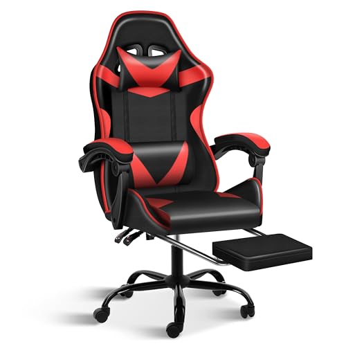 HealSmart Gaming Chair, Backrest and Seat Height Adjustable Swivel Recliner Racing Office Ergonomic Video Game Chair with Footrest