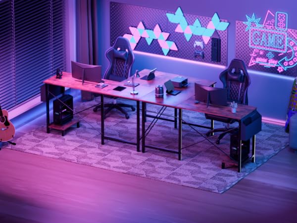 Miibox 50" L Shaped Gaming Desk with Reversible Corner - Home Office Computer Desk with Wood Top, Metal Frame, CPU Stand & Storage Bag for Small Space, Gaming Room