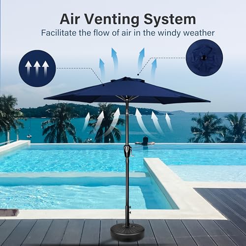 Simple Deluxe Patio Umbrella Outdoor Table Market Yard Umbrella with Push Button