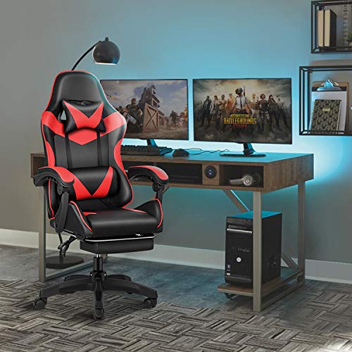 Gaming Chair, Backrest and Seat Height Adjustable Swivel Recliner Racing Office Computer Ergonomic Video Game Chair with Footrest and Lumbar Support