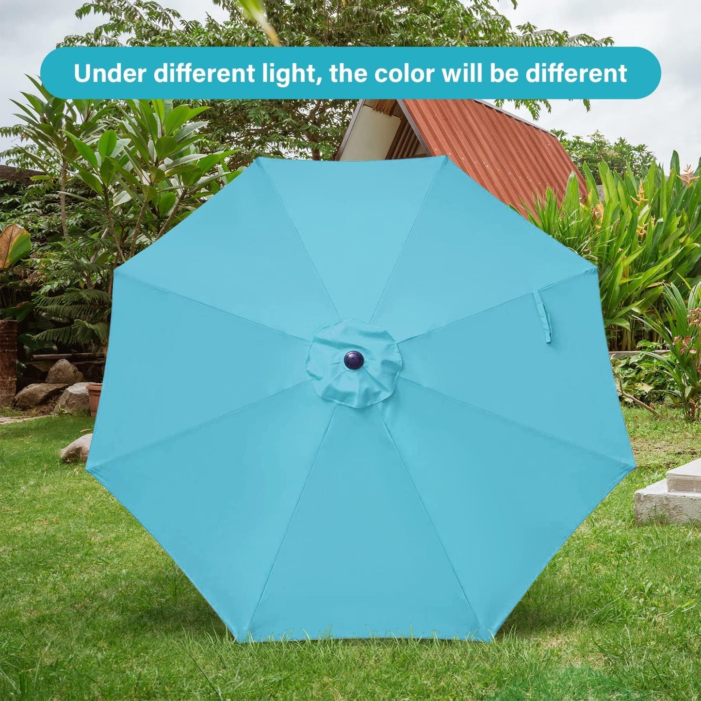 Simple Deluxe Patio Umbrella Outdoor, UV Protection Sunshade with Push Button Tilt/Crank and 8 Sturdy Ribs, for Table Garden Lawn Beach Pool