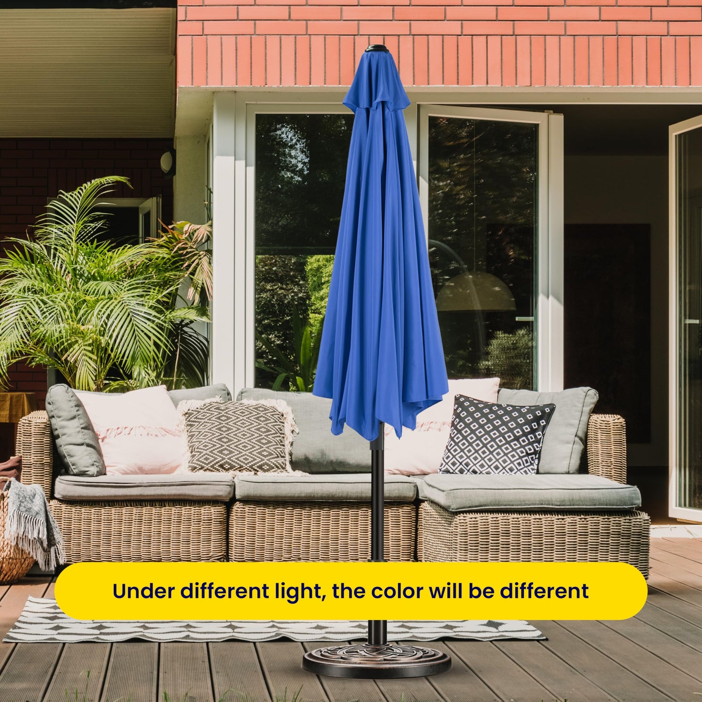 InfiniPower Outdoor Patio Umbrella Table Umbrellas with Push Button Tilt/Crank, UV Protection Waterproof for Garden Deck Backyard Pool,