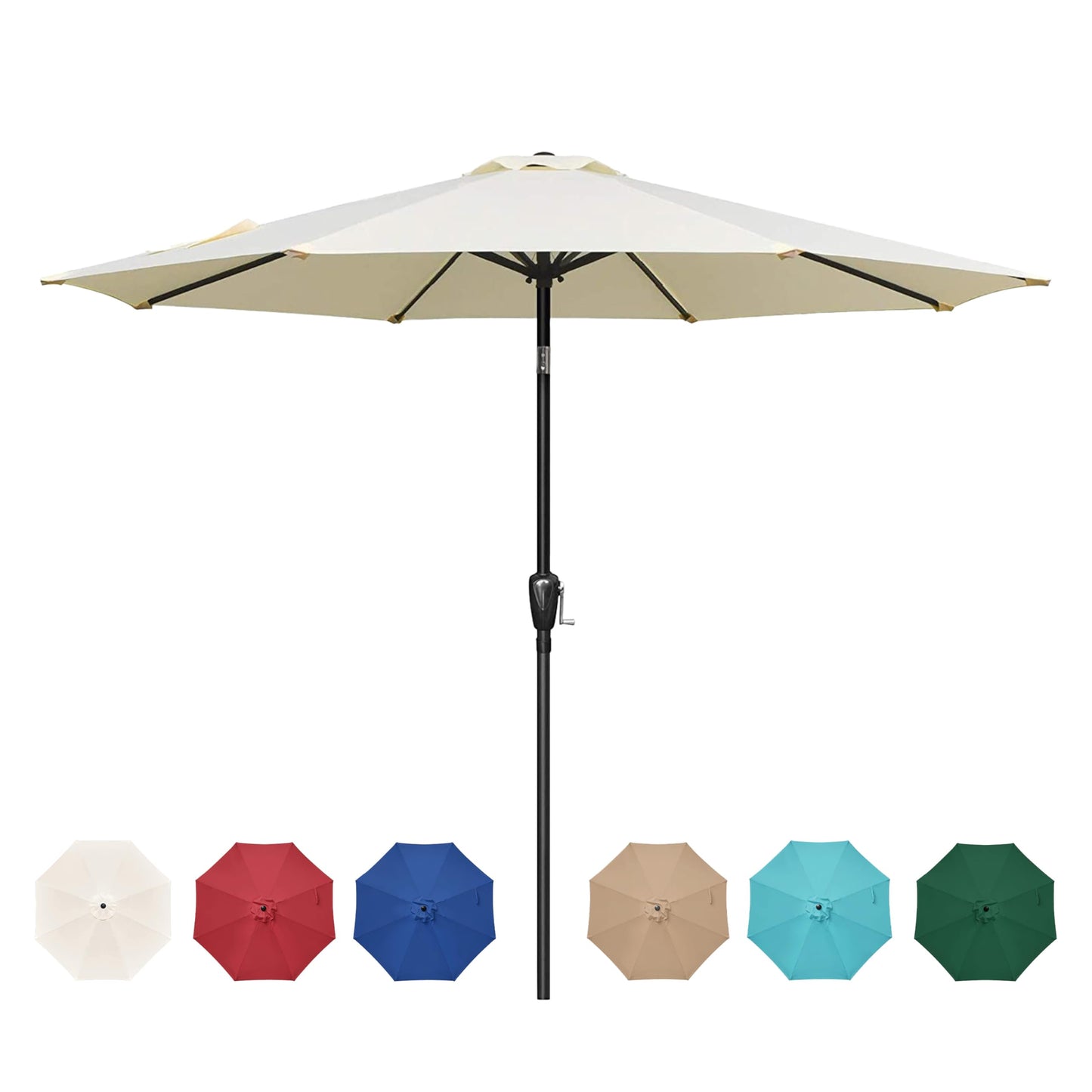 InfiniPower Outdoor Patio Umbrella Table Umbrellas with Push Button Tilt/Crank, UV Protection Waterproof for Garden Deck Backyard Pool,