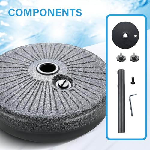 HealSmart 24.2 lbs Heavy Duty Umbrella Base