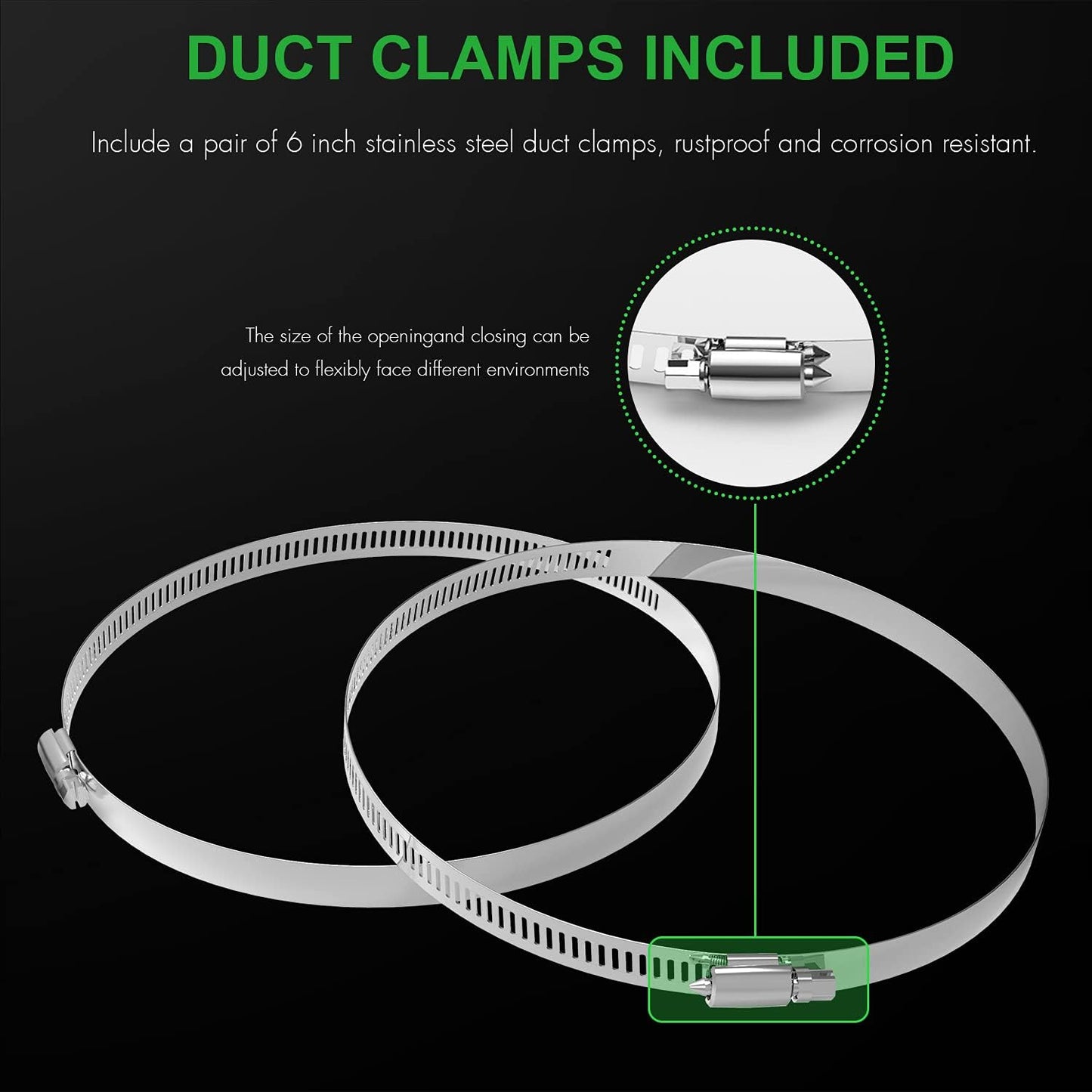 HealSmart Exhaust Inline Duct Fan Vent Booster Blower and Non-Insulated Flex Air Aluminum Foil Ducting for Indoor Grow Tent Hydroponics Ventilation