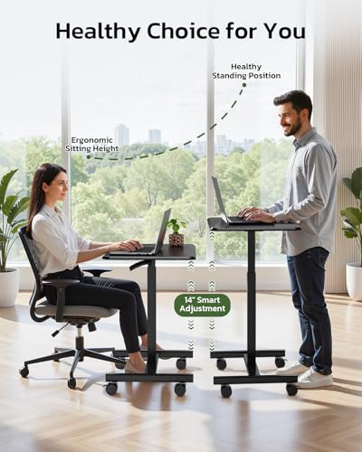 InfiniPower Mobile Small Stading Desk, Computer Workstations Desk