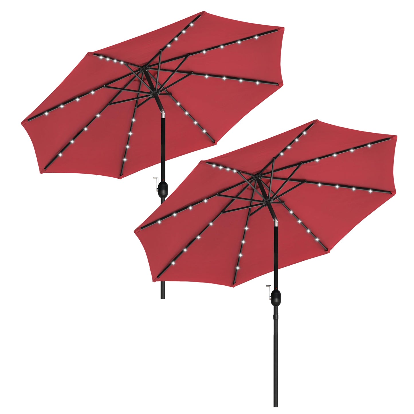 HealSmart 7.5ft Patio Umbrella with Push Button Tilt/Crank, Outdoor Table Market Yard Umbrella, 6 Sturdy Ribs for Garden, Deck, Backyard, Pool