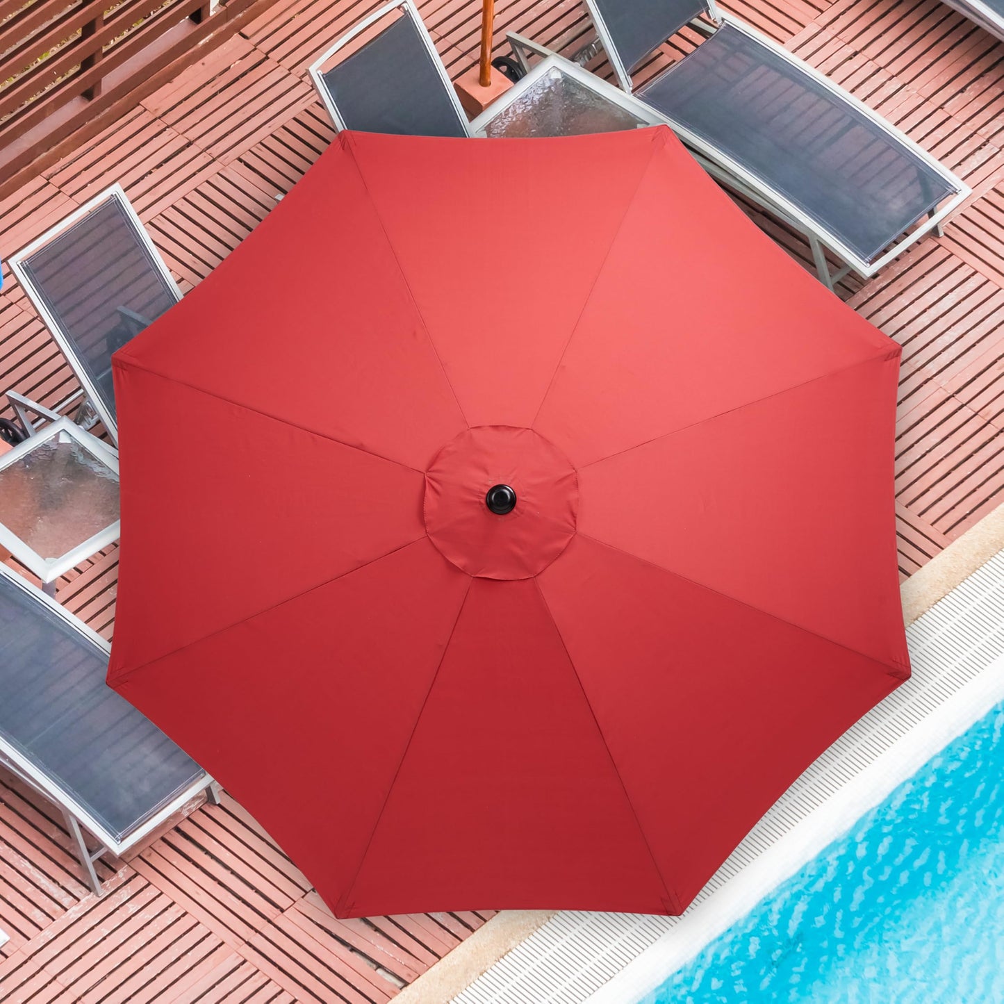InfiniPower Outdoor Patio Umbrella Table Umbrellas with Push Button Tilt/Crank, UV Protection Waterproof for Garden Deck Backyard Pool,