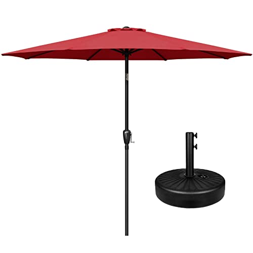Simple Deluxe Patio Umbrella Outdoor, UV Protection Sunshade with Push Button Tilt/Crank and 8 Sturdy Ribs, for Table Garden Lawn Beach Pool