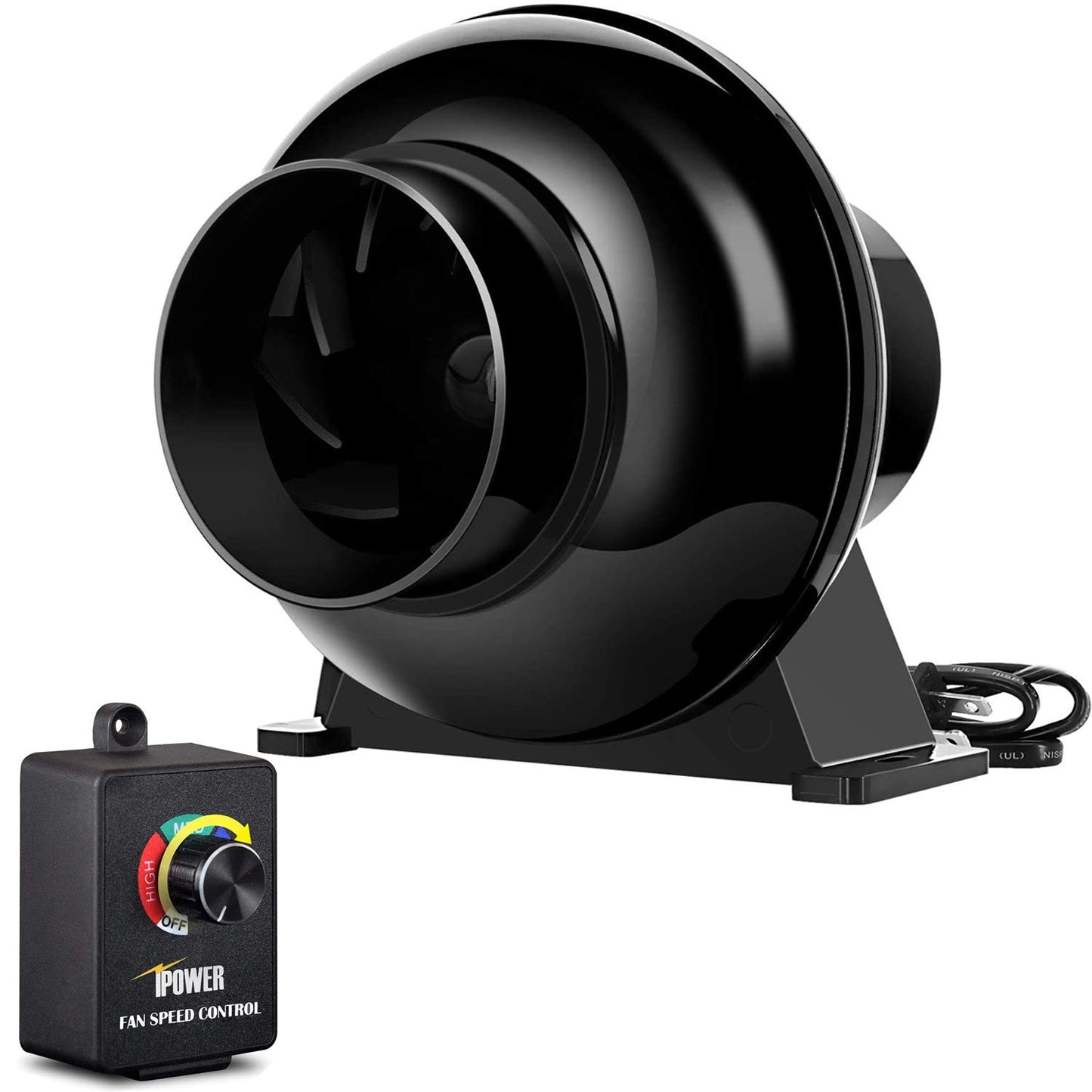 iPower Ventilation Inline Fan, 8 Feet Ducting, Variable Speed Controller, Temperature Humidity App Control via WiFi, Carbon Filter, HVAC for Grow Tent Ventilation