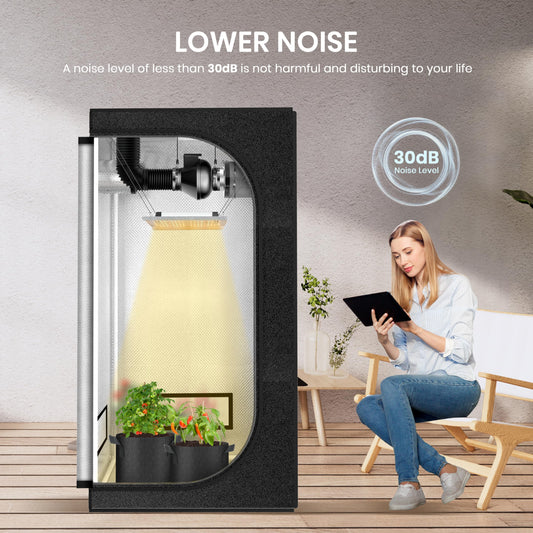 Simple Deluxe 4 Inch Inline Duct Fan, 195 CFM Ventilation Fan, Exhaust HVAC Vent Blower for Hydroponics, Grow Tent, Basements, Greenhouses, Attic, Black