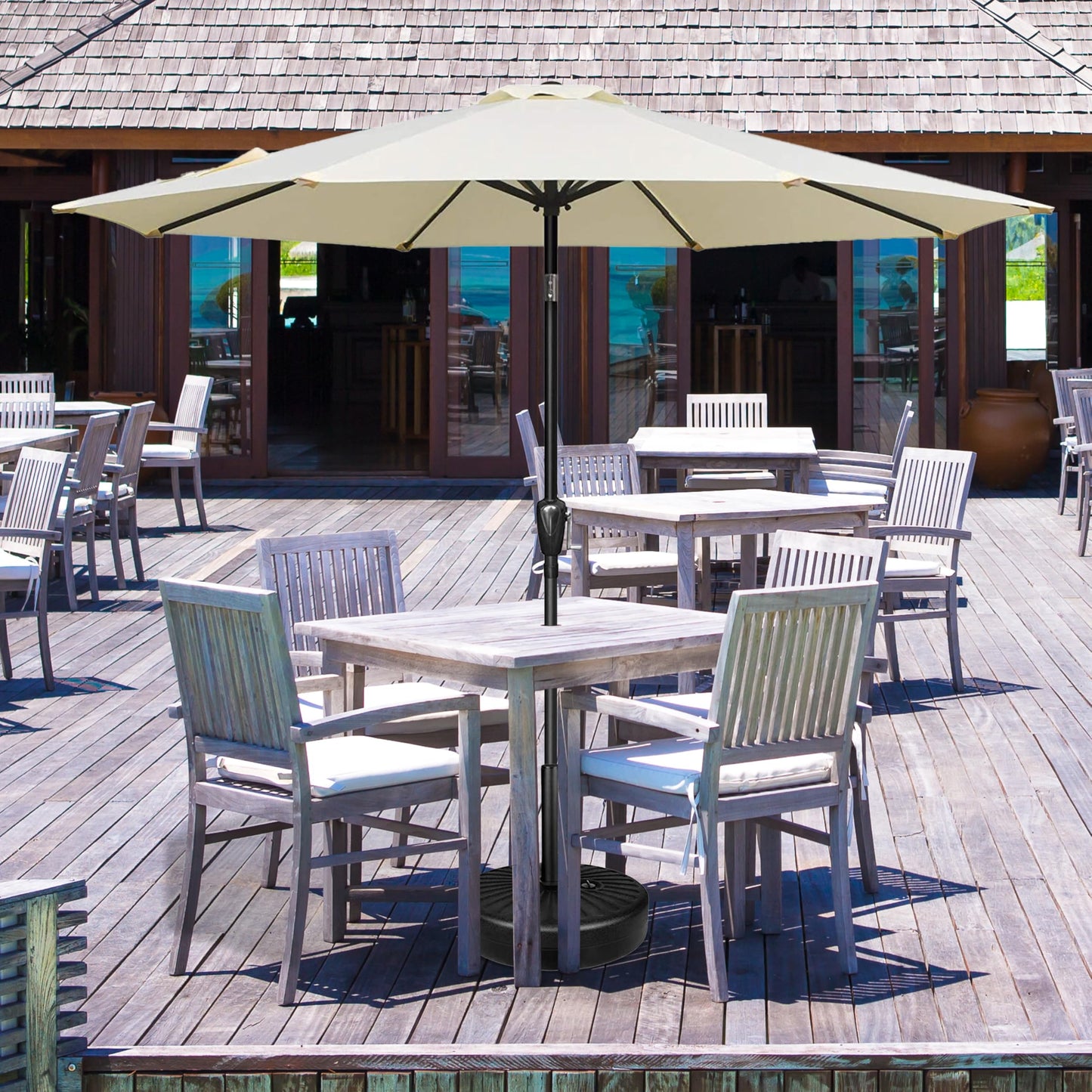 InfiniPower Outdoor Patio Umbrella Table Umbrellas with Push Button Tilt/Crank, UV Protection Waterproof for Garden Deck Backyard Pool,