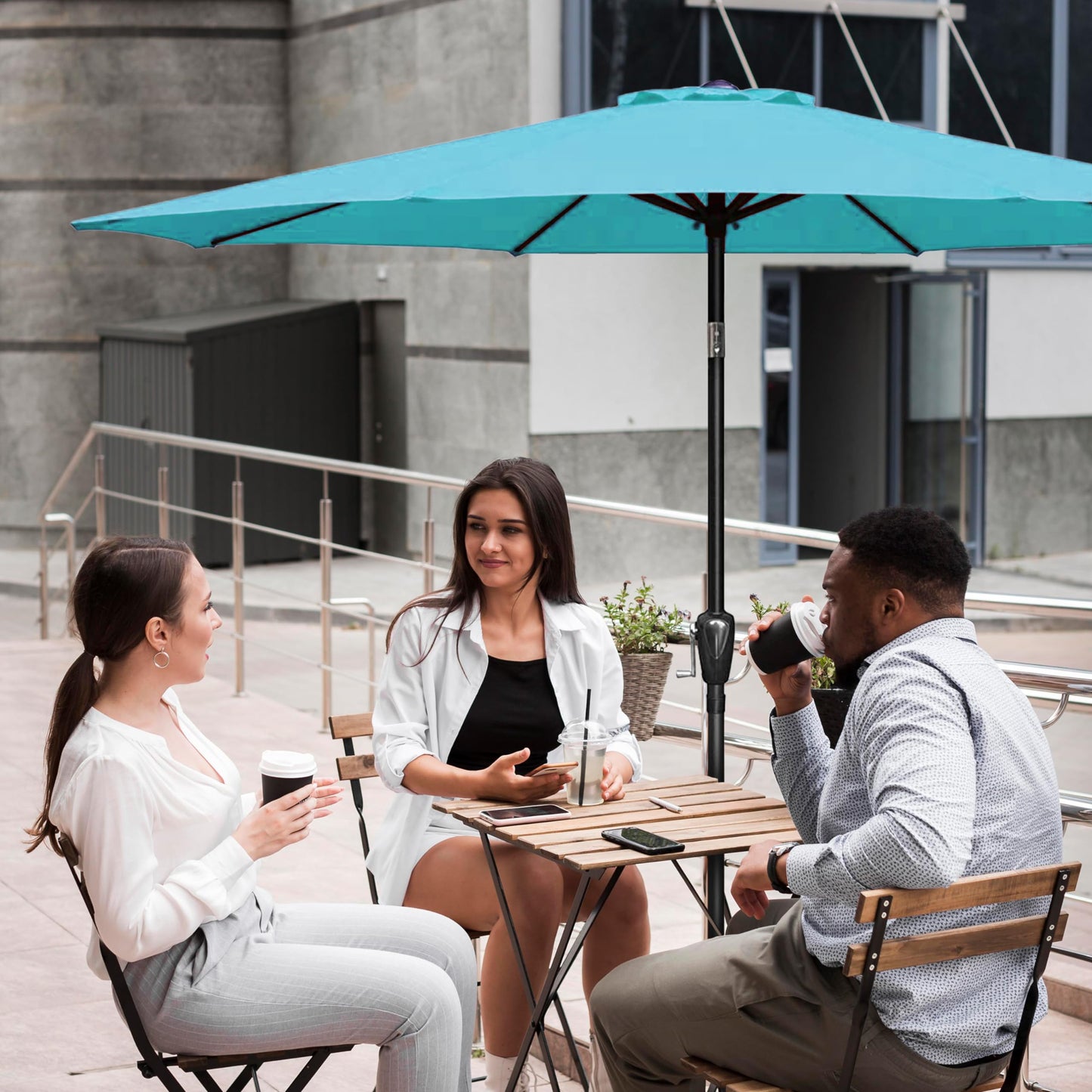 HealSmart 9' Patio Umbrella Replacement Canopy Cover with 8 Ribs, Outdoor Table Market Yard Umbrellas