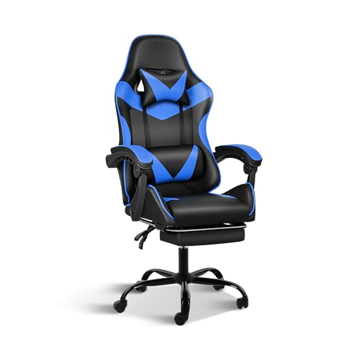 Gaming Chair, Backrest and Seat Height Adjustable Swivel Recliner Racing Office Computer Ergonomic Video Game Chair with Footrest and Lumbar Support