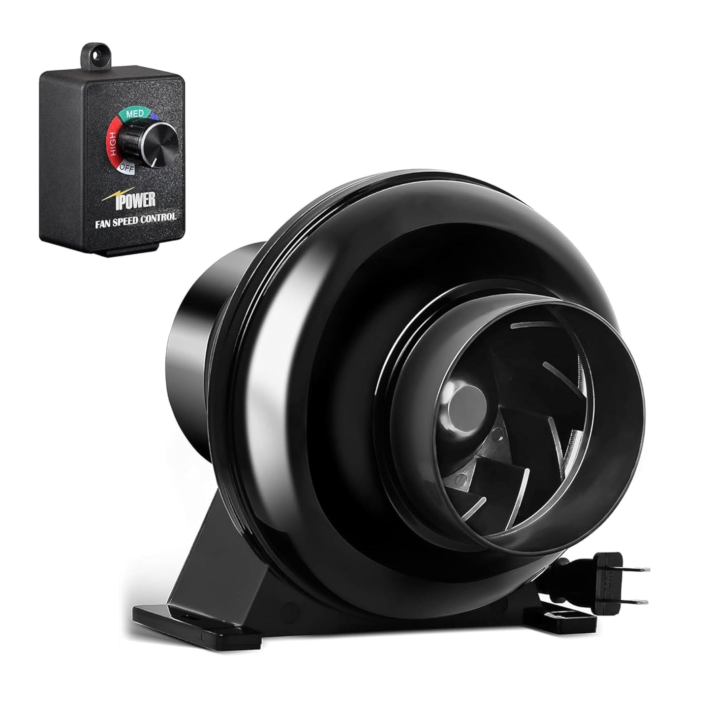 iPower 4 Inch 195 CFM Inline Duct Ventilation Fan Combo