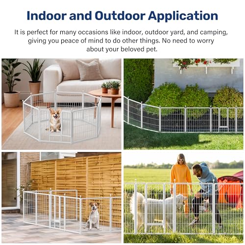 Simple Deluxe Dog Playpen, Heavy Duty Metal Pet Playpen Indoor Outdoor