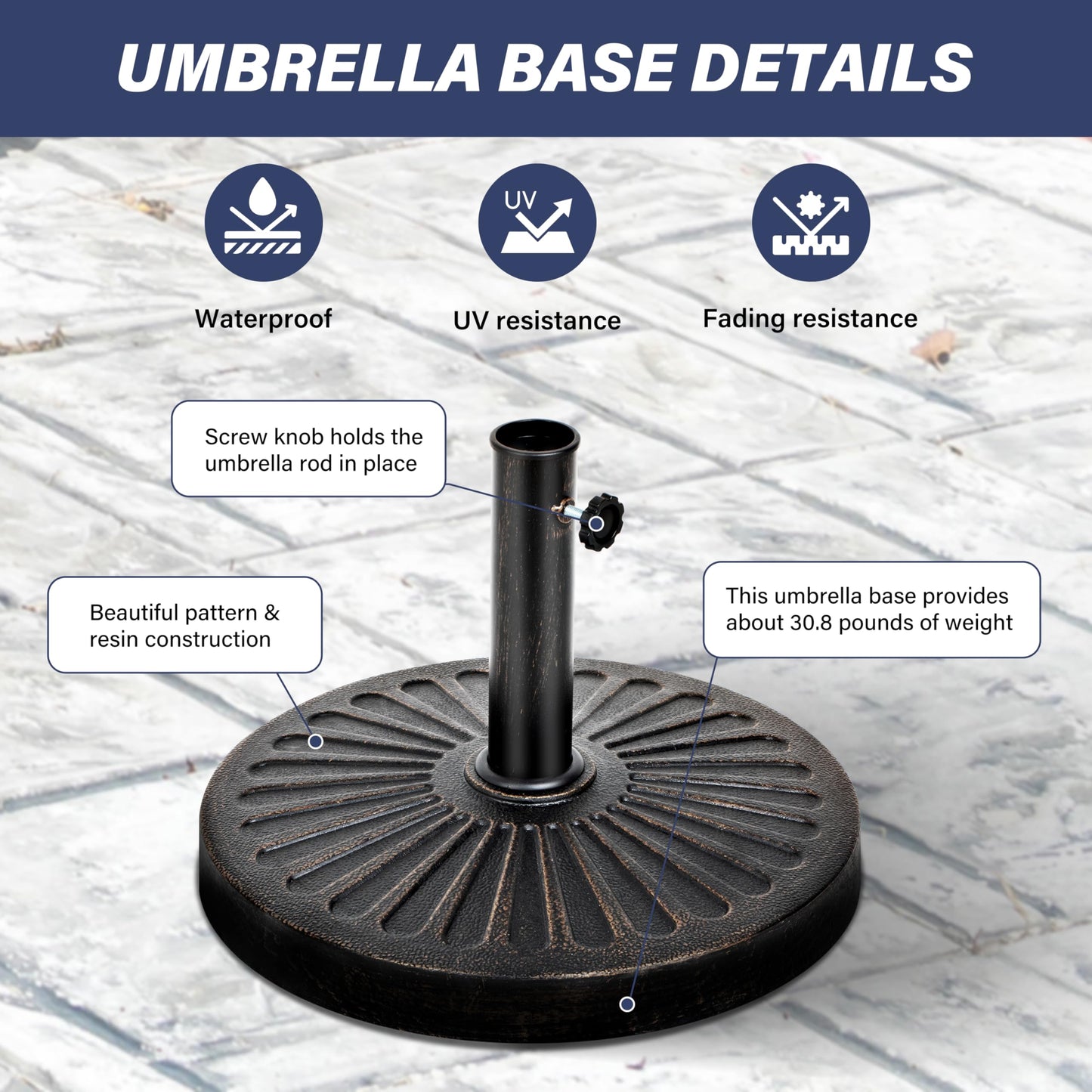 YSSOA Umbrella Base Heavy Duty Stand